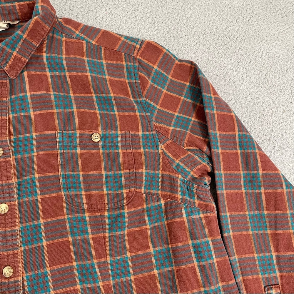 Duluth Trading Co Flannel Shirt Women XL Plaid Swingin' Pocket Button Front - Picture 2 of 9